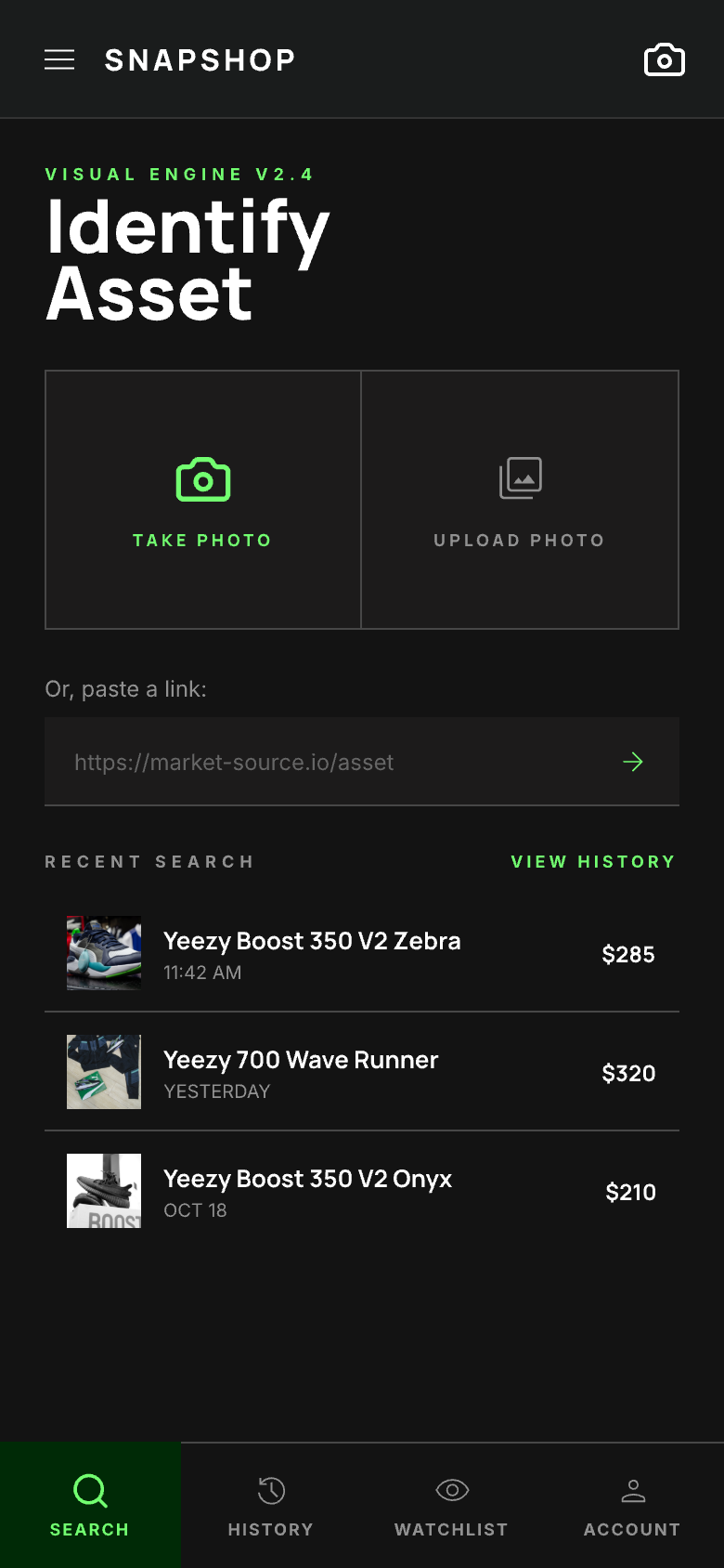 Step 1: snap a sneaker photo and identify the shoe