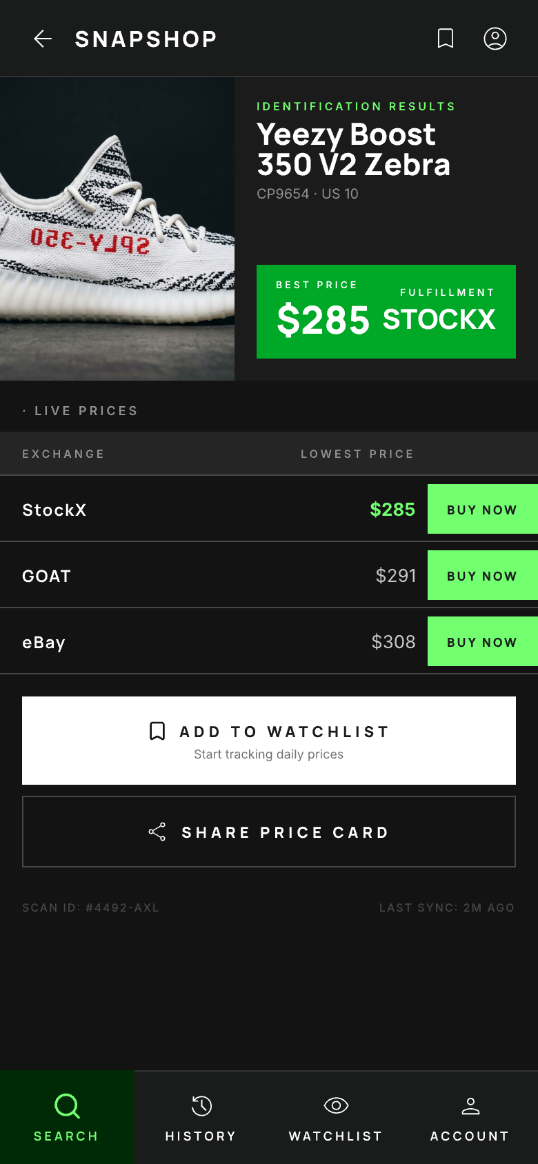Step 2: compare live prices across marketplaces in one view